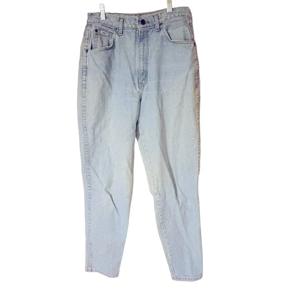 Chic Vintage 80s Women's High Rise Mom Jeans Light Wash Sz 14 Cotton Made in USA